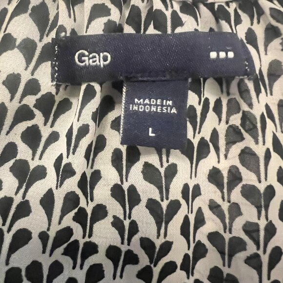 GAP Black and White Sheer Blouse - Size Large - Picture 5 of 5